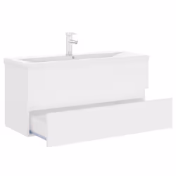 vidaXL Sink Cabinet with Built-in Basin White Engineered Wood Bathroom Basin - Additional view 5