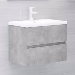 vidaXL Bathroom Furniture Set Concrete Grey Engineered Wood Cabinet Mirror