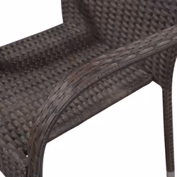 vidaXL Garden Dining Set 3 Piece Brown Patio Furniture Outdoor Chairs Table - Additional view 4