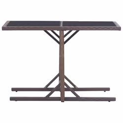 vidaXL Garden Dining Set 3 Piece Brown Patio Furniture Outdoor Chairs Table - Additional view 6