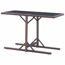 vidaXL Garden Dining Set 3 Piece Brown Patio Furniture Outdoor Chairs Table - Additional view 8