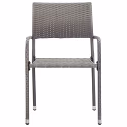 vidaXL Garden Dining Set 3 Piece Grey Furniture Chairs and Table Outdoor Patio