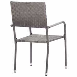 vidaXL Garden Dining Set 3 Piece Grey Furniture Chairs and Table Outdoor Patio - Additional view 4