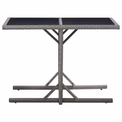 vidaXL Garden Dining Set 3 Piece Grey Furniture Chairs and Table Outdoor Patio - Additional view 7