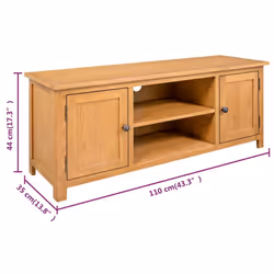 vidaXL Solid Oak Wood TV Cabinet Living Room TV Stands Units Side Cabinet