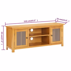 vidaXL Solid Oak Wood TV Cabinet Living Room TV Units Stands Side Cabinet - Additional view 4