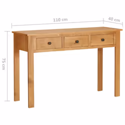 vidaXL Solid Oak Wood Dressing Table Wooden Console Hallway Entryway Table - Additional view 7