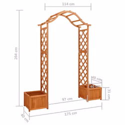 vidaXL Solid Firwood Garden Pergola with Planter Outdoor Pergola Entryway Arch - Additional view 4