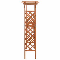 vidaXL Solid Firwood Pergola with Gate 116x40x204 cm Wooden Garden Arch Gate