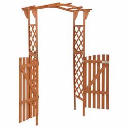 vidaXL Solid Firwood Pergola with Gate 116x40x204 cm Wooden Garden Arch Gate