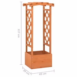 vidaXL Firwood Trellis Planter with Arch Garden Planter Flower Box Plant Pot - Additional view 4