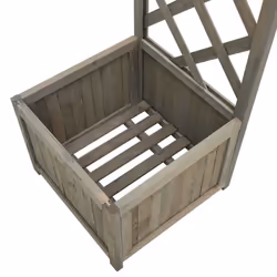 vidaXL Solid Firwood Garden Pergola with Planter Grey Pergola Entryway Arch