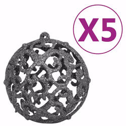 vidaXL Christmas Ball Set 61 Piece with Peak&150 LEDs White&Gey Xmas Ornament - Additional view 8