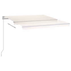 vidaXL Manual Retractable Awning with LED 300x250 cm Cream Patio Sun Shade - Additional view 3