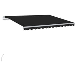 vidaXL Manual Retractable Awning Shelter Outdoor Awning Folding Arm with LED - anthracite, 300 x 250 cm