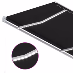 vidaXL Manual Retractable Awning Shelter Outdoor Awning Folding Arm with LED - anthracite, 300 x 250 cm - Additional view 4