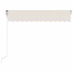 vidaXL Manual Retractable Awning 350x250 cm Cream Patio Sun Shade Shelter - Additional view 2