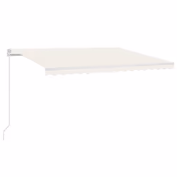 vidaXL Manual Retractable Awning with LED 400x300 cm Cream Sun Shade Shelter