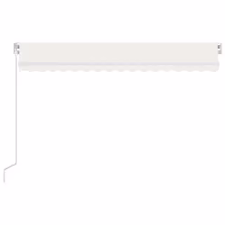 vidaXL Manual Retractable Awning with LED 400x300 cm Cream Sun Shade Shelter