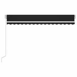 vidaXL Manual Retractable Awning with LED 400x300 cm Anthracite Shade Shelter