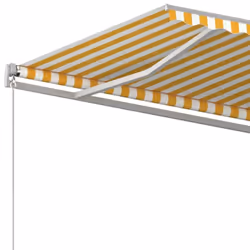 vidaXL Manual Retractable Awning 450x300 cm Yellow and White Shade Shelter - Additional view 4