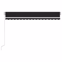 vidaXL Manual Retractable Awning with LED 450x300 cm Anthracite Shade Shelter - Additional view 2