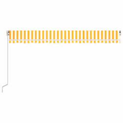 vidaXL Manual Retractable Awning 500x300 cm Yellow and White Shade Shelter