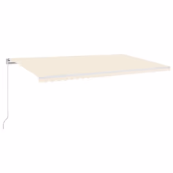 vidaXL Manual Retractable Awning with LED 600x300 cm Cream Patio Shade Shelter