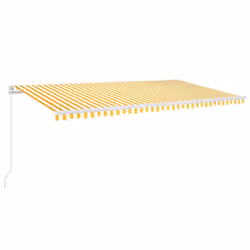 vidaXL Manual Retractable Awning with LED 600x300 cm Yellow and White Shelter