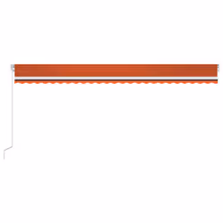 vidaXL Manual Retractable Awning with LED 600x300 cm Orange and Brown Shelter