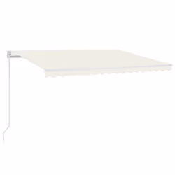 vidaXL Manual Retractable Awning with LED 400x350 cm Cream Patio Shade Shelter - Additional view 6