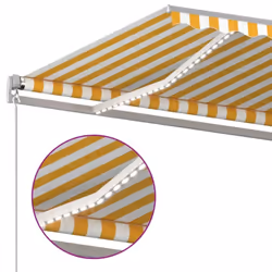 vidaXL Manual Retractable Awning with LED 400x350 cm Yellow and White Shelter - Additional view 5