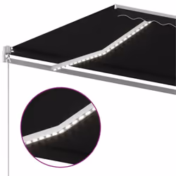 vidaXL Manual Retractable Awning with LED 400x350 cm Anthracite Shade Shelter - Additional view 4
