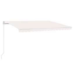 vidaXL Manual Retractable Awning 450x350 cm Cream Patio Sun Shade Shelter - Additional view 2