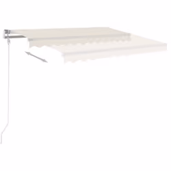 vidaXL Manual Retractable Awning 450x350 cm Cream Patio Sun Shade Shelter - Additional view 3