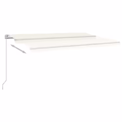 vidaXL Manual Retractable Awning 500x350 cm Cream Patio Sun Shade Shelter - Additional view 2