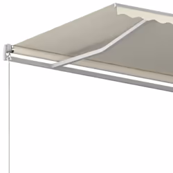 vidaXL Manual Retractable Awning 500x350 cm Cream Patio Sun Shade Shelter - Additional view 4