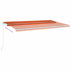 vidaXL Manual Retractable Awning Shelter Outdoor Awning Folding Arm with LED - 600 x 350 cm