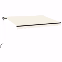 vidaXL Manual Retractable Awning with LED 350x250 cm Cream Outdoor Balcony - Additional view 2