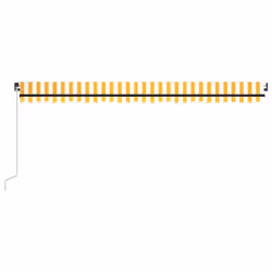 vidaXL Manual Retractable Awning 500x300 cm Yellow and White Outdoor Garden