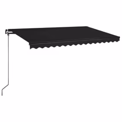 vidaXL Manual Retractable Awning 400x350 cm Anthracite Outdoor Garden Patio