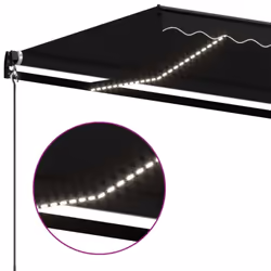 vidaXL Manual Retractable Awning with LED 400x350 cm Anthracite Outdoor Patio - Additional view 3