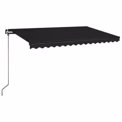 vidaXL Manual Retractable Awning with LED 400x350 cm Anthracite Outdoor Patio - Additional view 6