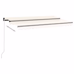 vidaXL Manual Retractable Awning 450x350 cm Cream Outdoor Garden Patio Shade - Additional view 2