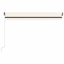 vidaXL Manual Retractable Awning 450x350 cm Cream Outdoor Garden Patio Shade - Additional view 3