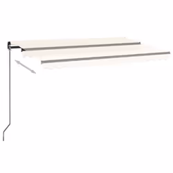 vidaXL Manual Retractable Awning with LED 450x350 cm Cream Outdoor Balcony - Additional view 2