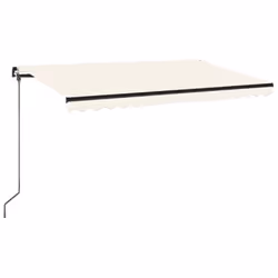 vidaXL Manual Retractable Awning with LED 450x350 cm Cream Outdoor Balcony - Additional view 6