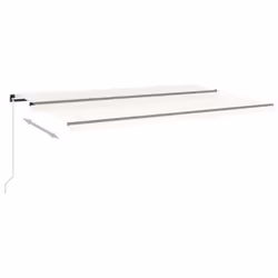 vidaXL Manual Retractable Awning 500x350 cm Cream Outdoor Garden Patio Shade - Additional view 2