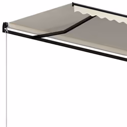 vidaXL Manual Retractable Awning 500x350 cm Cream Outdoor Garden Patio Shade - Additional view 4