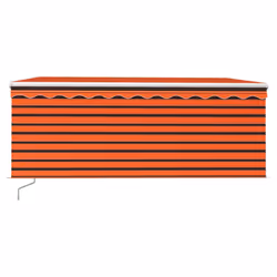 vidaXL Manual Retractable Awning with Blind&LED 3x2.5m Orange&Brown Awning Set - Additional view 4